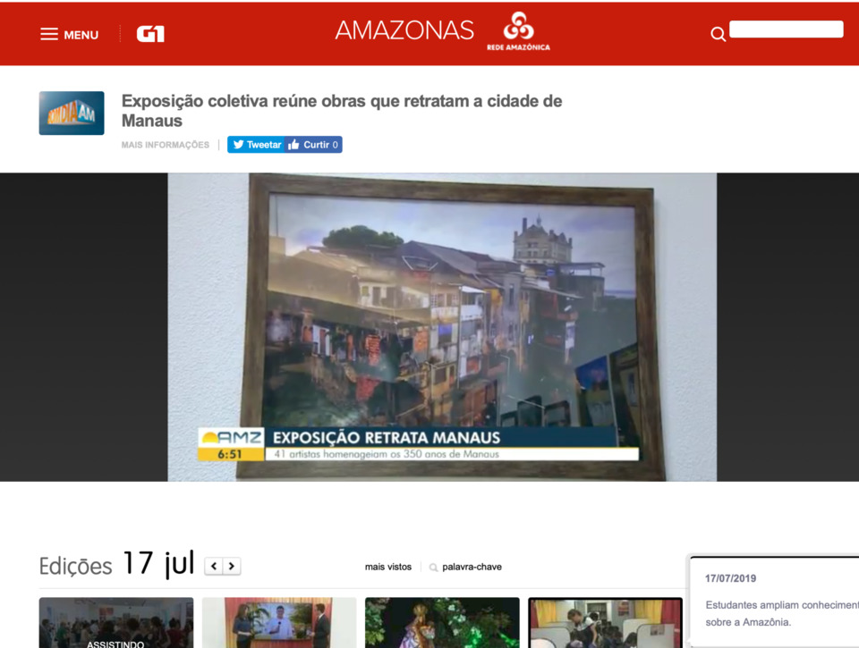 Expo MAO350 Protagonistas Visuais, G1, Amazonas, 17/07/2019 Expo MAO350 Protagonistas Visuais, G1, Amazonas, 17/07/2019