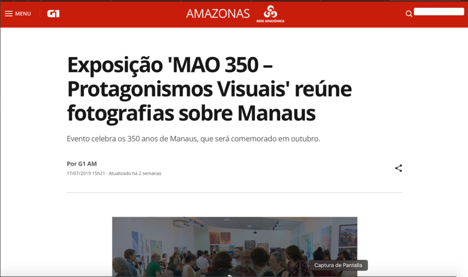 Expo MAO350 e Amazônia Photos, G1, Amazonas, 17/07/2019 Expo MAO350 e Amazônia Photos, G1, Amazonas, 17/07/2019